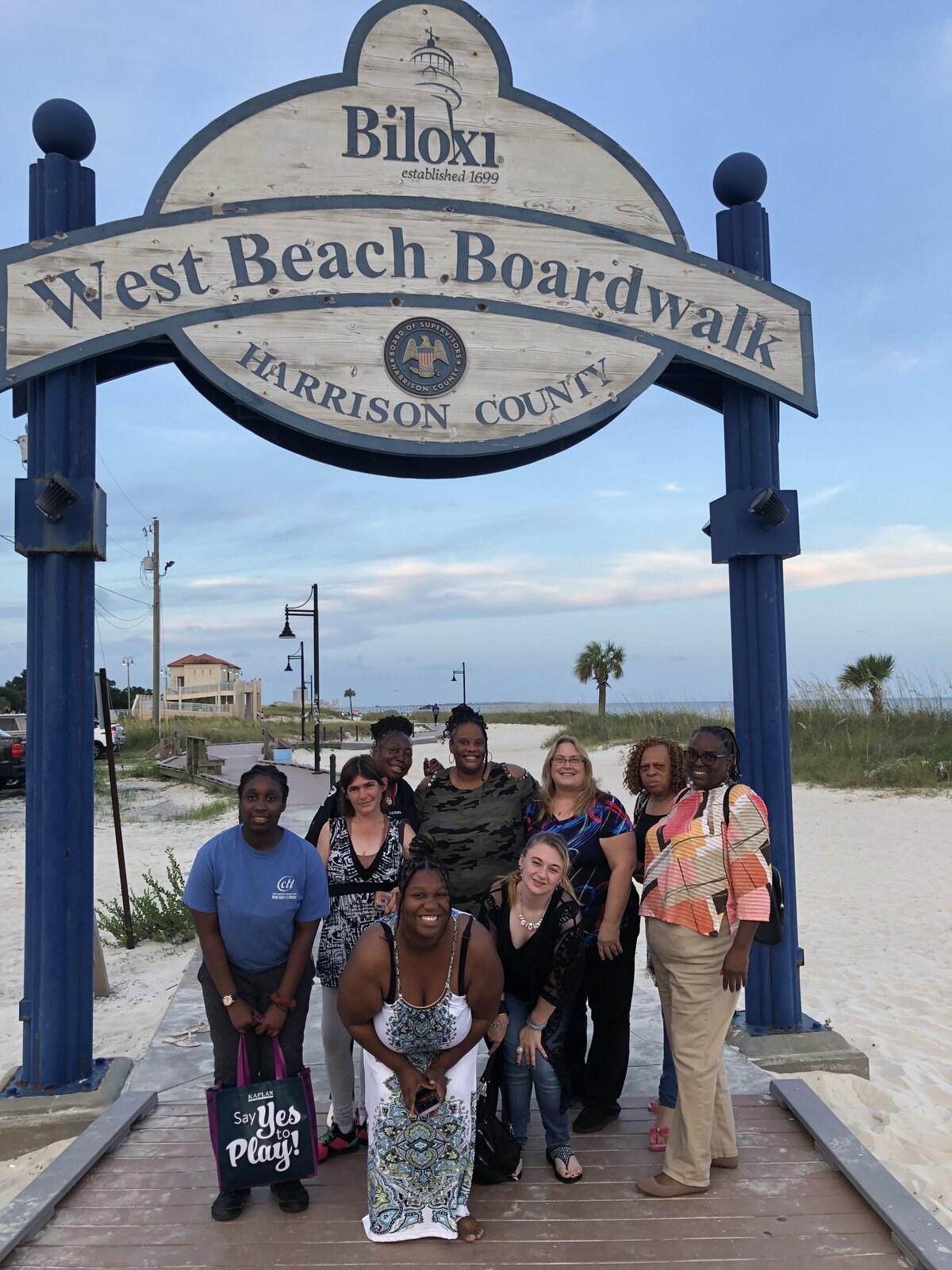 Our staff team on a trip to the Biloxi West Beach Boardwalk